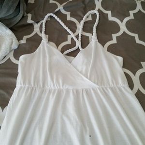 My Dr criss cross back white tank